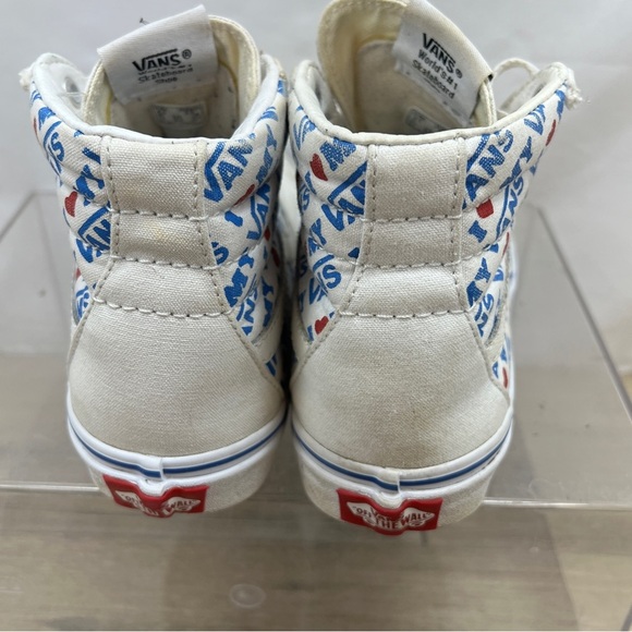 Vans Off The Wall I Love My Vans White Sneakers High Tops Womens Size 6‎ - Picture 7 of 10